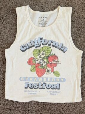 Awake Cream Strawberry California Graphic Tank